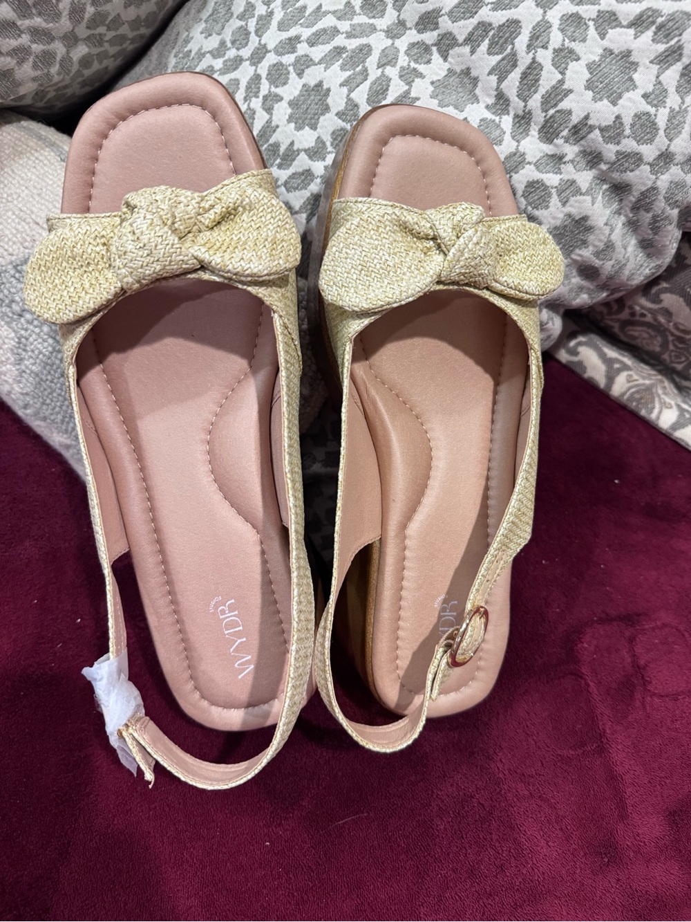 Wydr Sandals with Bow Accent - raffia
